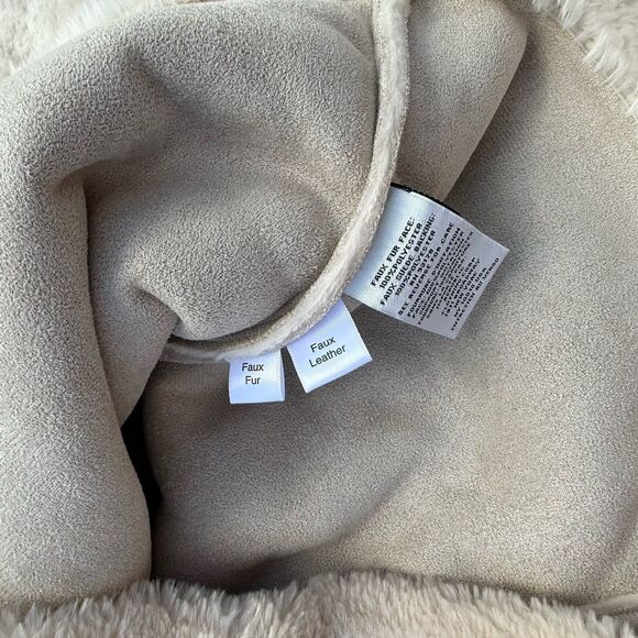 Jason Wu Zip NWT $138 LARGE! Oversize Pullover Jacket Faux Fur Leather Fall Warm - Picture 6 of 13